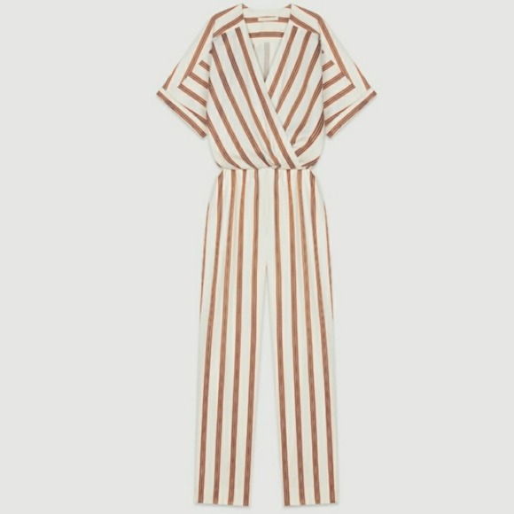 Maje Pants - Maje Pieni Striped Crossover Jumpsuit NWT 8
